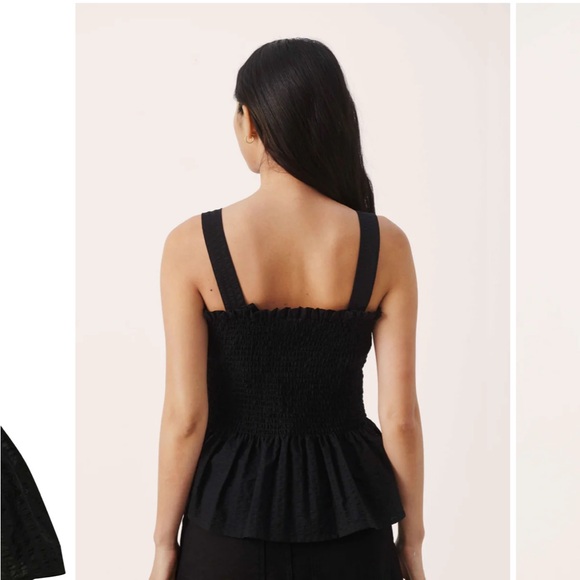 Part Two 100% Cotton Black Smocked Top (wear straps 2 ways) - Picture 3 of 7